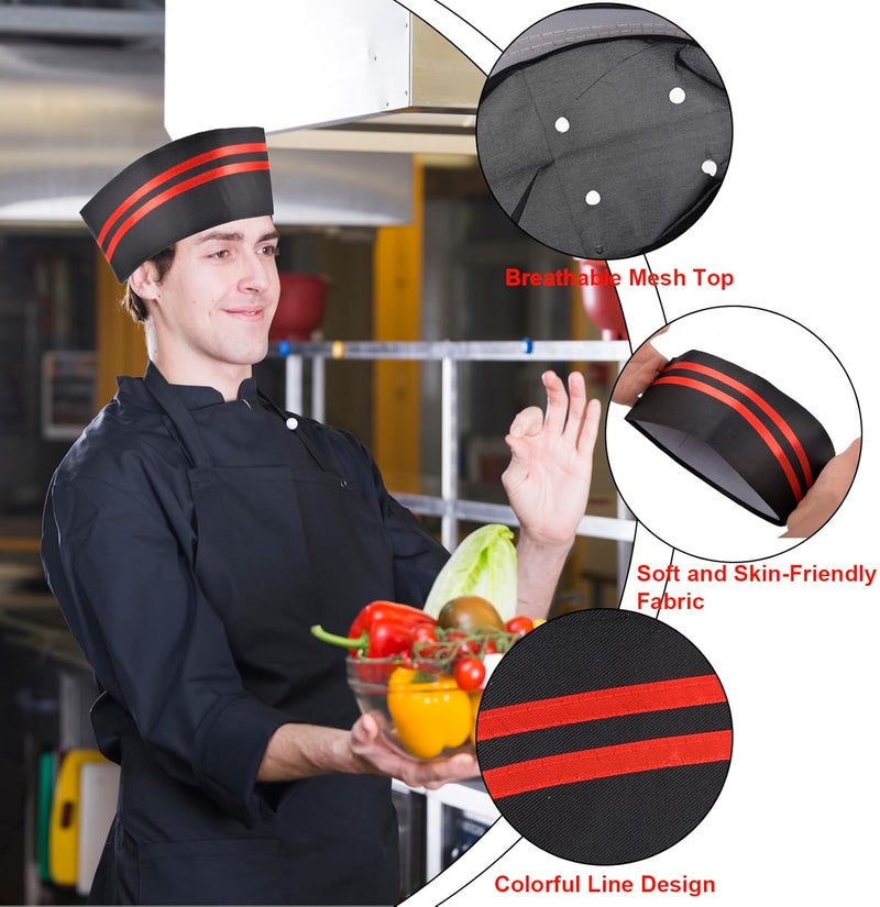 QZUnique Chef Hat Unisex Elastic Kitchen Cooking Chef Cap Adult Adjustable Baking Hat Reusable Food Service Hair Nets - Image 4